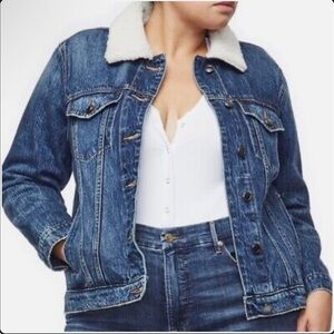 Good American Jean Jacket with Sherpa Collar- plus size 
- Size 2/3